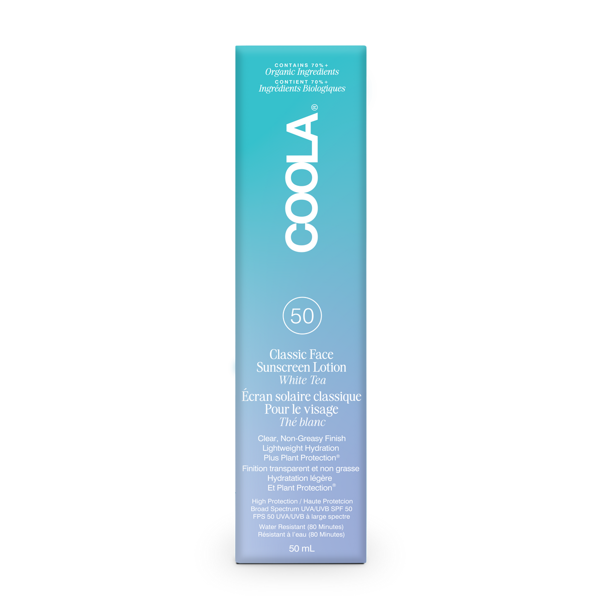 Classic Face Organic Sunscreen Lotion SPF 50 - White Tea